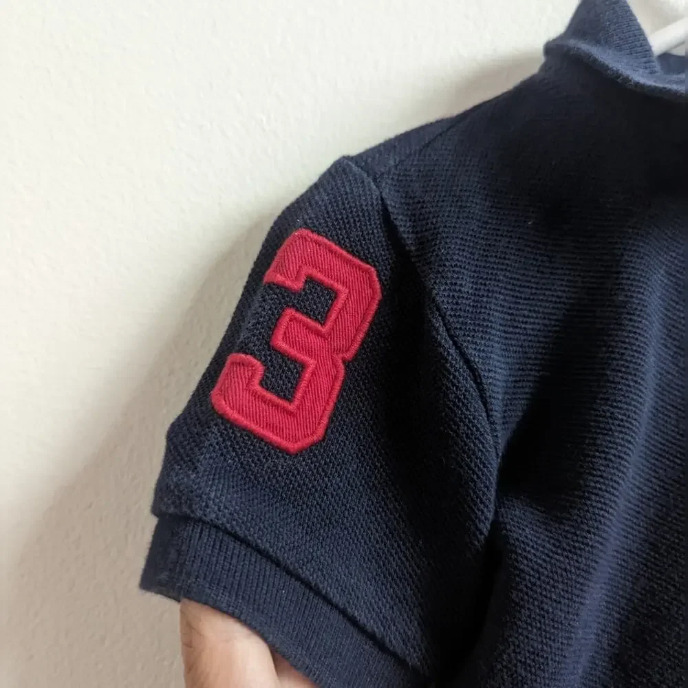 Ralph Lauren Romper Baby Boys Sz 12m Navy Polo Preppy Shortalls